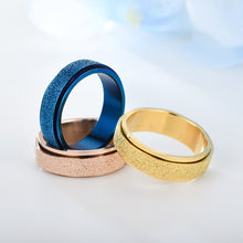 Load image into Gallery viewer, Turnable Anxiety Rings Rainbow Silver Color Relieve Stress Rings For Women Men
