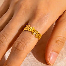 Load image into Gallery viewer, Gold Letter Babygirl Stainless Steel Adjustable Rings For Women
