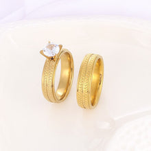 Load image into Gallery viewer, Stainless Steel Diamond Argyle Pattern Couple Rings
