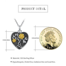 Load image into Gallery viewer, Urn Necklaces for Ashes 925 Sterling Silver Celtic Necklace Sunflower Necklace for Women Customized Necklace for Ashes Creamation Necklaces
