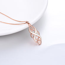 Load image into Gallery viewer, Sterling Silver Irish Celtic Knot Opal Pendant Necklace Infinity Love Necklace Gift for Her
