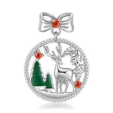 Load image into Gallery viewer, S925 Sterling Silver Hollow Necklace Elk Necklace Christmas Jewelry
