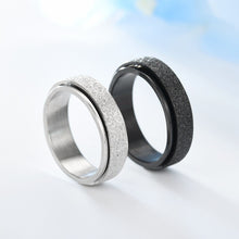 Load image into Gallery viewer, Turnable Anxiety Rings Rainbow Silver Color Relieve Stress Rings For Women Men
