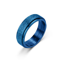 Load image into Gallery viewer, Turnable Anxiety Rings Rainbow Silver Color Relieve Stress Rings For Women Men
