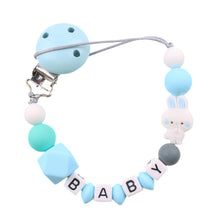 Load image into Gallery viewer, AliExpress Baby Pacifier Clip Chain Teether Anti-dropping Chain Bunny Silicone Bead Pacifier Chain Baby Products

